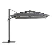 Tilt rectangular cantilever parasol MELHIA Anthracite 4 x 3 m - Epoxy-treated aluminum, Steel, Olefin Anthracite