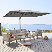 Offset parasol SUENYO Sunbrella® Anthracite 4 x 3 m - Epoxy-treated aluminum, Steel, Acrylic Anthracite