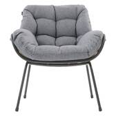 Garden lounge set PAOPAO Grey / Graphite 4 seats - Epoxy treated steel, Polyester Grey / Graphite