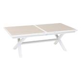 Extendable garden table AXIOME Wood effect linen / White 10 seats - Epoxy-coated aluminum Linen / White