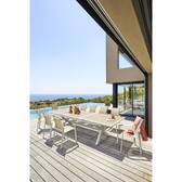 Extendable garden table AXIOME Wood effect linen / White 12 seats - Epoxy-coated aluminum Linen / White