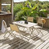 Rectangular folding garden table AZUA Clay 4 seats - Epoxy-coated aluminum Clay