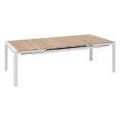 Extendable garden table PARADIZE Acacia / White 12 seats - Epoxy-treated aluminum, FSC® certified acacia Acacia / White