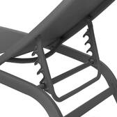 Sun lounger BONAO Anthracite / Graphite 2 wheels - Epoxy-coated aluminum, Texaline Anthracite / Graphite