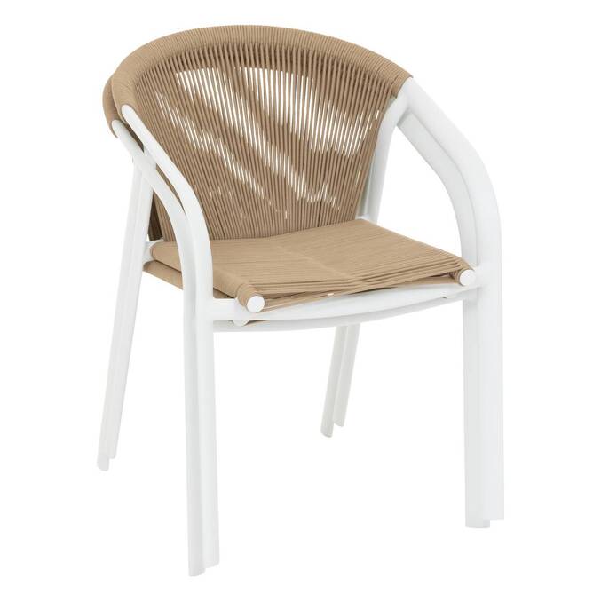 Stackable garden chair with arms RIU Honey / White Epoxy-coated aluminum Honey / White