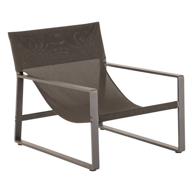 Garden relax armchair LAMBINIO Graphite / Dark grey Epoxy-treated aluminum - Olefin Dark grey / Graphite