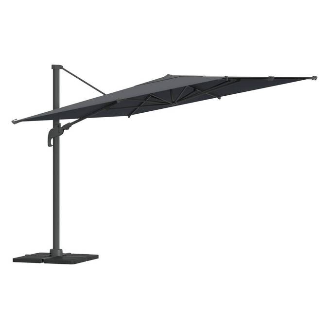 Tilt rectangular cantilever parasol MELHIA Anthracite / Graphite 4 x 3 m - Epoxy-treated aluminum, Steel, Olefin Anthracite / Graphite