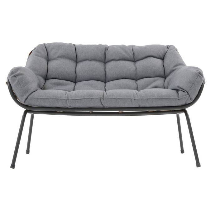Garden lounge set PAOPAO Grey / Graphite 4 seats - Epoxy treated steel, Polyester Grey / Graphite