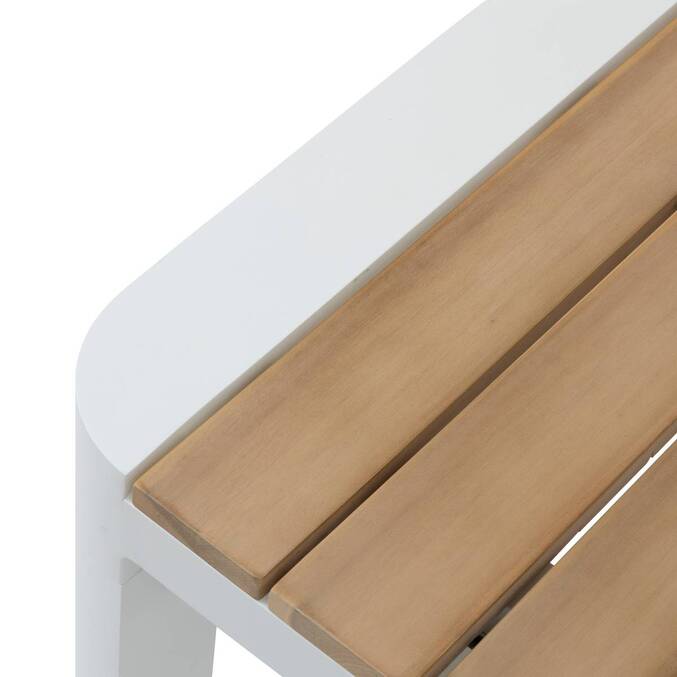 Extendable garden table PARADIZE Acacia / White 12 seats - Epoxy-treated aluminum, FSC® certified acacia Acacia / White
