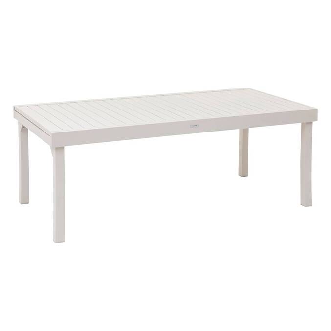 Extendable garden table PIAZZA Clay 12 seats - Epoxy-coated aluminum Clay