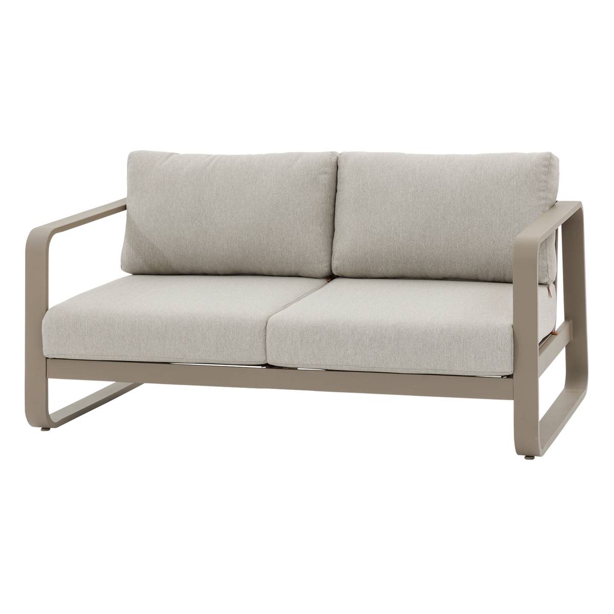 Garden sofa DOMILLY Coffee 2-seater - Epoxy-treated aluminum, Olefin Coffee
