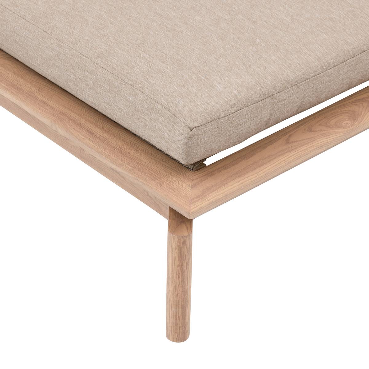 Pool lounger MANISSA Beige Epoxy-treated aluminum, Polyester Beige / Honey
