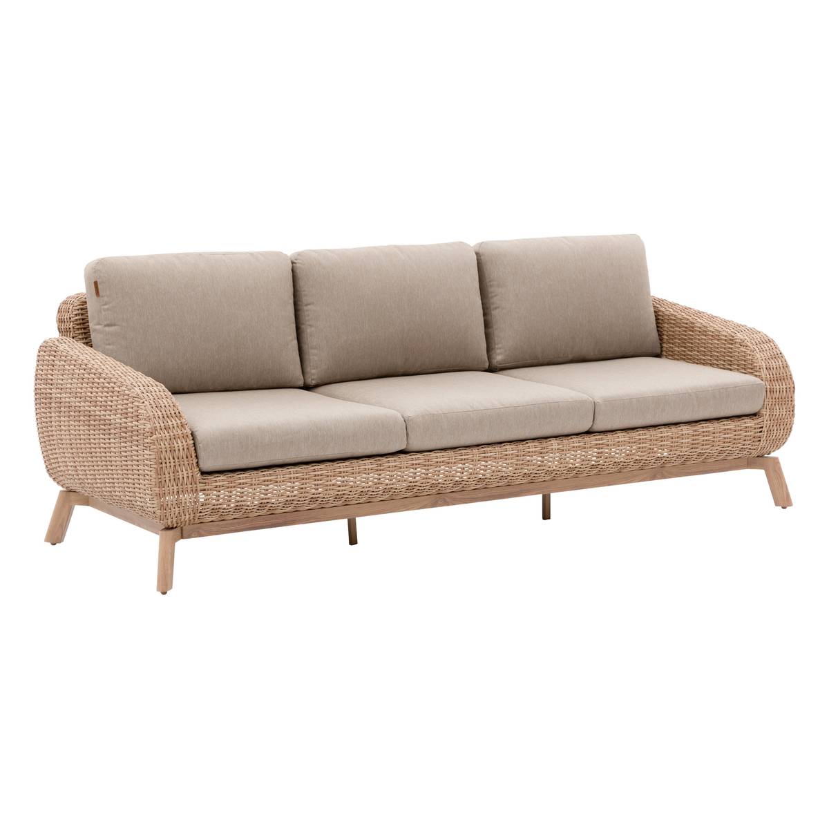 Garden lounge set MANISSA Honey 5 seats - Epoxy-treated aluminum, Synthetic wicker, Recycled polyester Beige / Honey