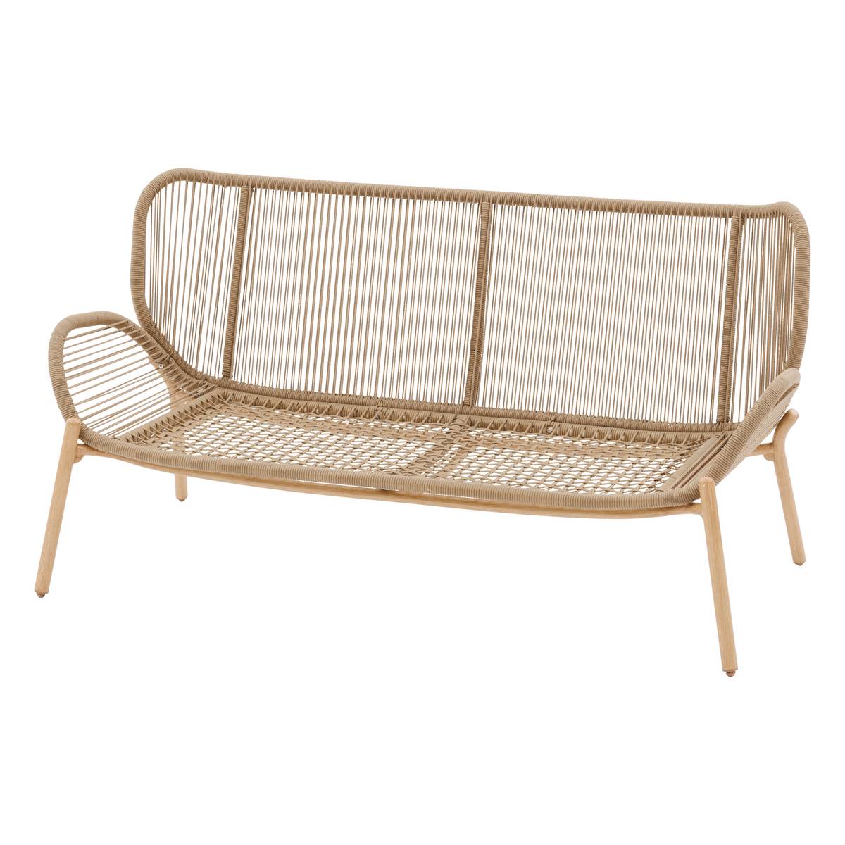 Garden lounge set MELOANE Beige 5 seats - Epoxy-coated steel, Polyester Beige