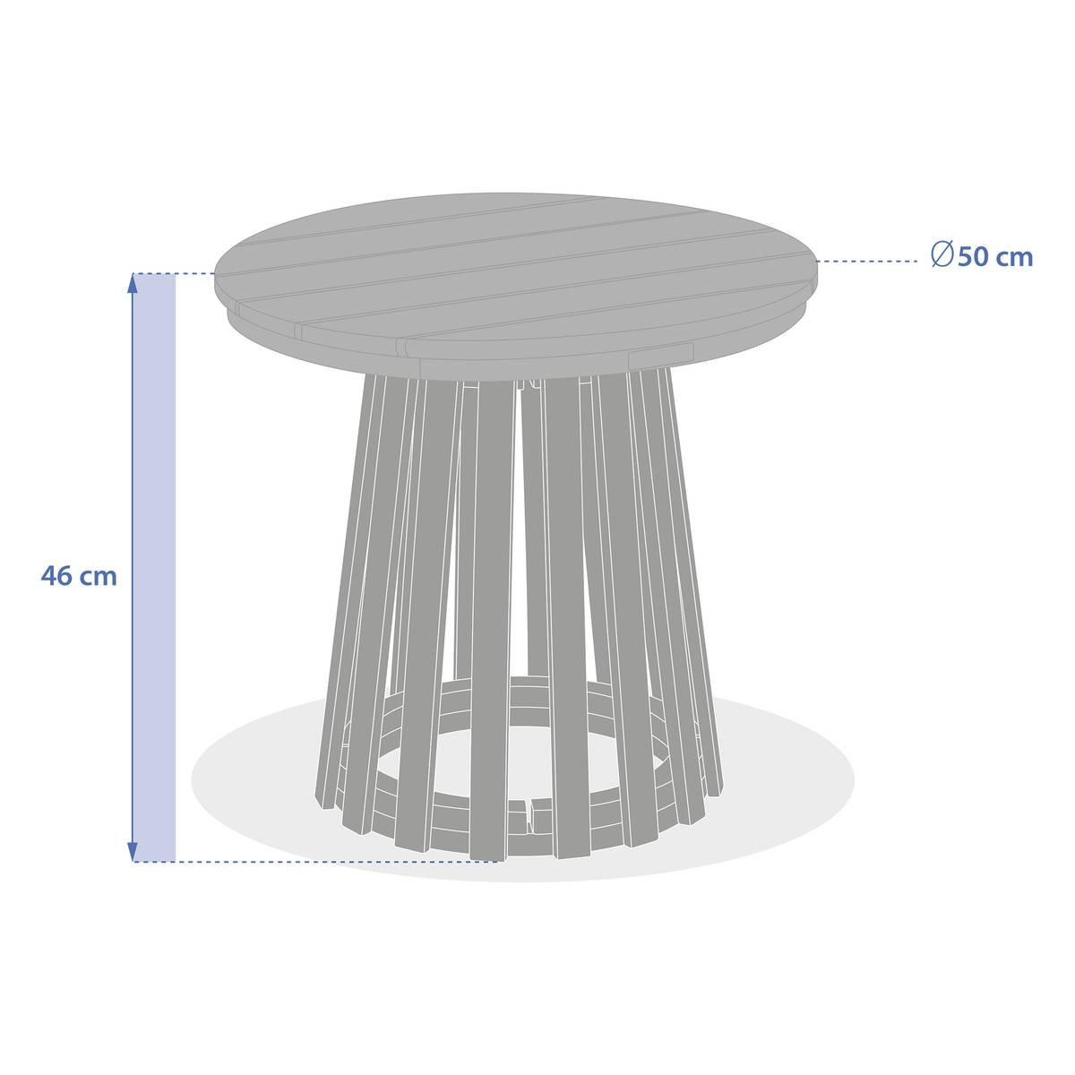 Round garden side table OSUNA Acacia 50 x 50 cm - FSC® certified Acacia Acacia