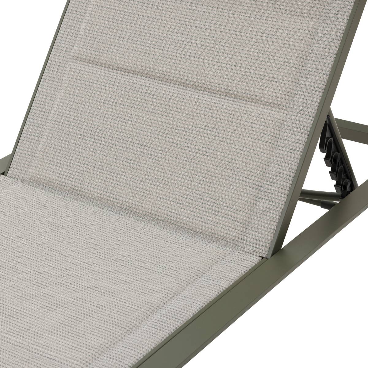 Sun lounger ALLURE Green / Laurel green 2 wheels - Epoxy-treated aluminum, padded Texaline Green / Laurel Green