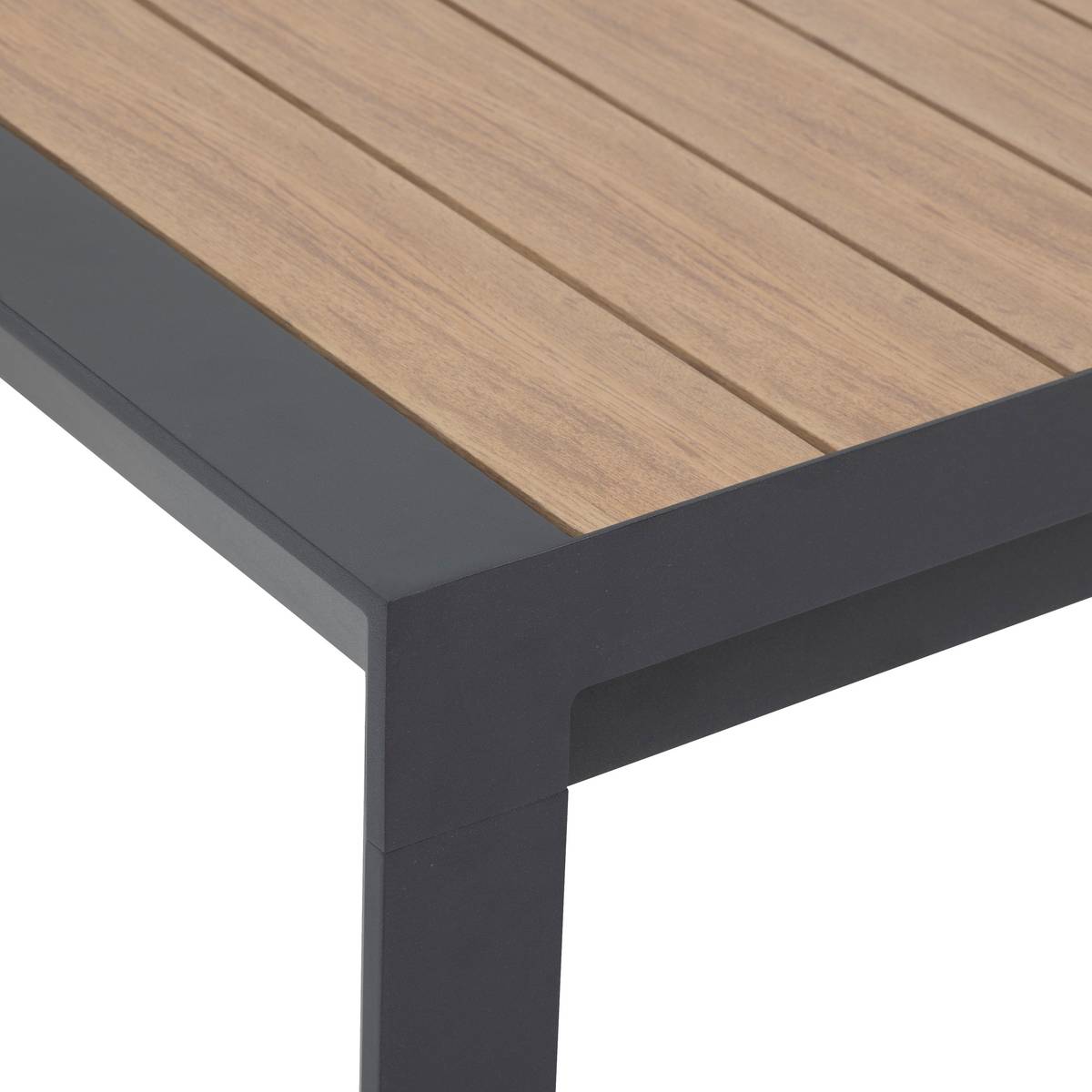 Garden table ÉVASION Wood effect Honey / Graphite 10 seats - Epoxy-coated aluminum Wood Effect Honey / Graphite