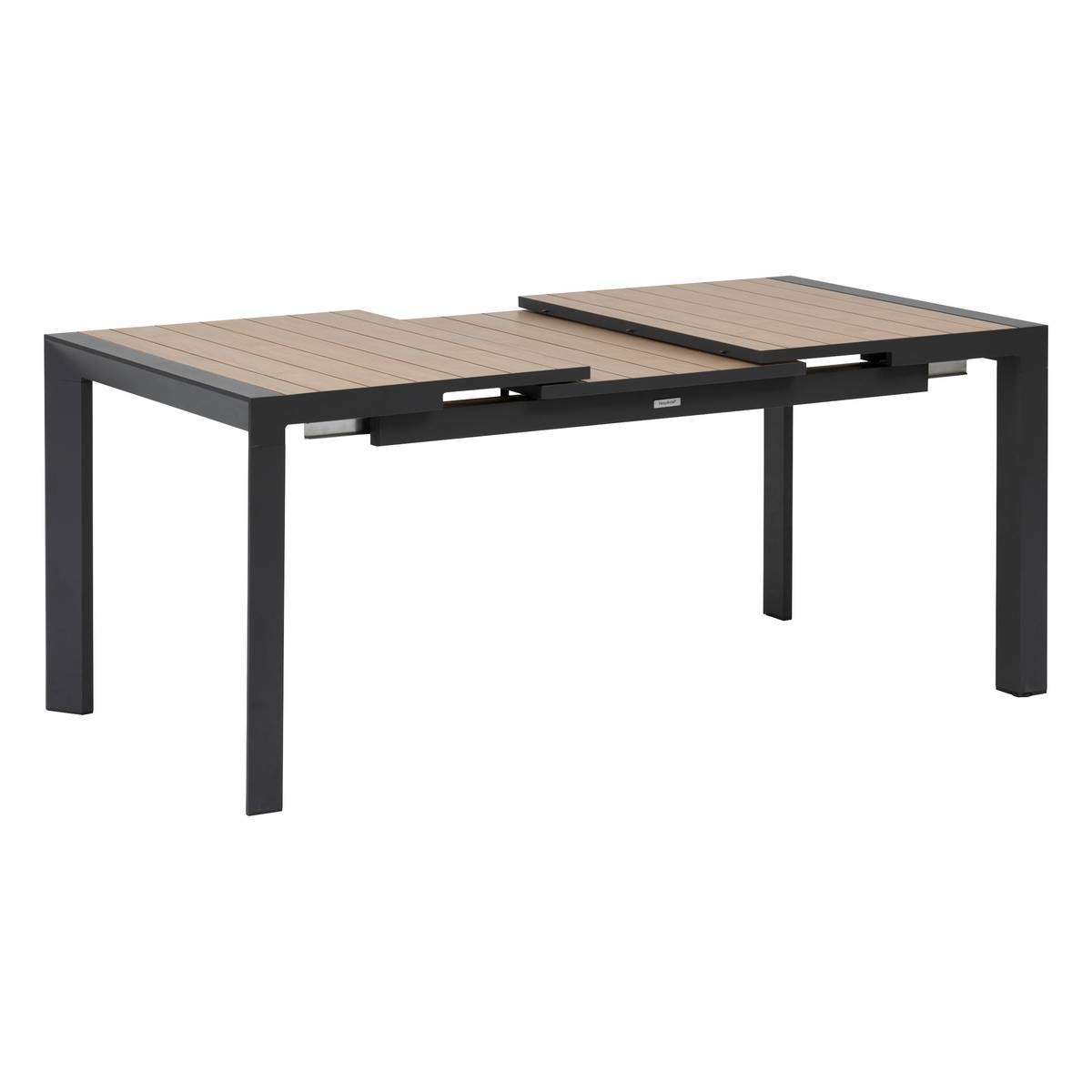 Garden table ÉVASION Wood effect Honey / Graphite 8 seats - Epoxy-treated aluminum, wood-effect aluminum slats Wood Effect Honey / Graphite