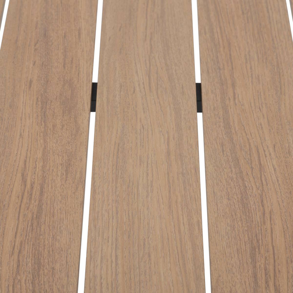 Garden table ÉVASION Wood effect Honey / Graphite 6 seats - Epoxy-treated aluminum, wood-effect aluminum slats Wood Effect Honey / Graphite