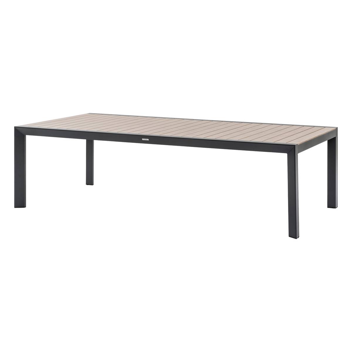 Garden table ÉVASION Wood effect honey / Graphite 12 seats - Epoxy-treated aluminum, Wood-effect aluminum slats Wood Effect Honey / Graphite