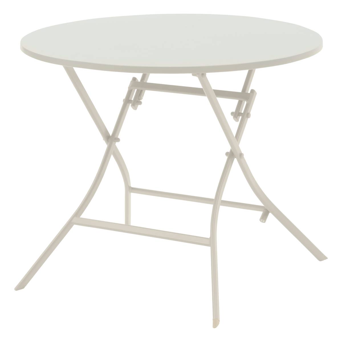 Round folding garden table GREENSBORO Clay 4 seats - Epoxy treated steel, Reinforced anti-rust treatment Clay
