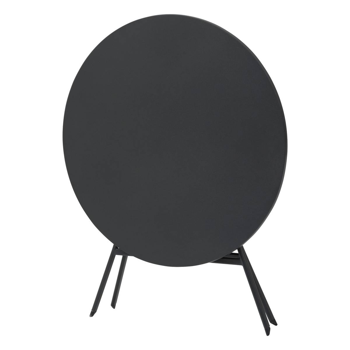 Round folding garden table GREENSBORO Graphite 4 seats - Epoxy treated steel, Reinforced anti-rust treatment Graphite