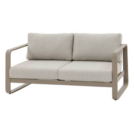 Garden sofa DOMILLY Coffee 2-seater - Epoxy-treated aluminum, Olefin