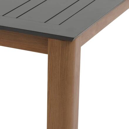 Rectangular extendable garden table MICEIRA Graphite / Honey 14 seats - Epoxy-coated aluminum