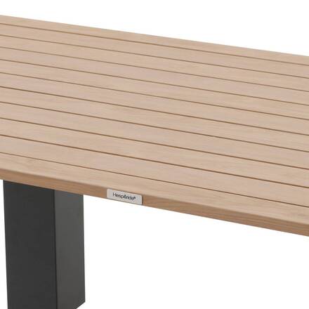 Rectangular lift-up garden table SALIMIA Graphite / Honey 150 x 80 x 69 cm - Epoxy-coated aluminum