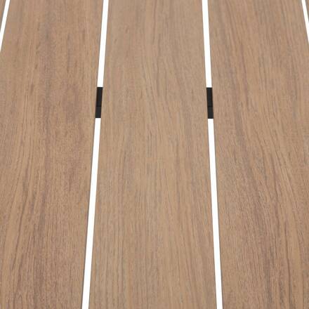 Garden table ÉVASION Wood effect Honey / Graphite 6 seats - Epoxy-treated aluminum, wood-effect aluminum slats