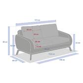 Garden sofa MANISSA Honey / Beige 2 seats - Epoxy-treated aluminum, Polyester Beige / Honey