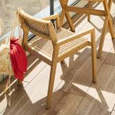 Set of 2 armchairs TEMEIRA Acacia FSC® certified Acacia, synthetic woven resin Acacia