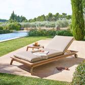 Pool lounger MANISSA Beige Epoxy-treated aluminum, Polyester Beige / Honey