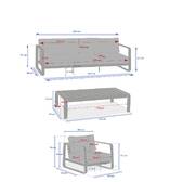 Garden lounge set DOMILLY Coffee 5 seats - Epoxy-treated aluminum, Olefin Coffee