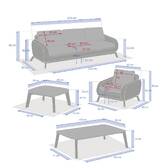 Garden lounge set MANISSA Honey 5 seats - Epoxy-treated aluminum, Synthetic wicker, Recycled polyester Beige / Honey