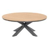 Round garden table ORACLION 12 seats - Epoxy-coated aluminum Walnut wood effect / Graphite