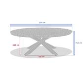 Round garden table ORACLION 12 seats - Epoxy-coated aluminum Walnut wood effect / Graphite