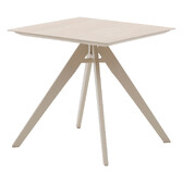 Square garden table TERZANO Vanilla & Clay 2-seater - Epoxy-treated aluminum Vanilla / Clay