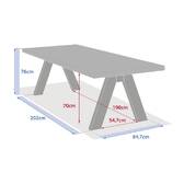 Rectangular garden table VENIZIA Travertine effect / Acacia 8 seats - FSC® certified Acacia Travertine Effect / Acacia
