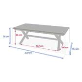 Extendable garden table AXIOME Linen / Clay 10 seats - Epoxy-coated aluminum Linen / Clay