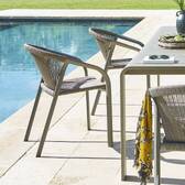 Stackable garden chair with arms RIU Cappuccino / Coffee