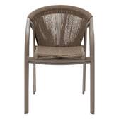 Stackable garden chair with arms RIU Cappuccino / Coffee Epoxy-coated aluminum Cappuccino / Coffee