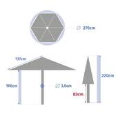 Tilt round parasol SOYA Clay / Wheat 2.7 m - Steel, Polyester Clay / Wheat