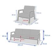 Garden lounge set AXIOME Beige / Clay 5 seats - Epoxy-treated aluminum, Olefin Beige / Clay