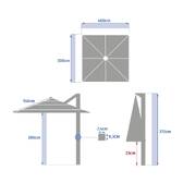 Tilt rectangular cantilever parasol MELHIA Linen 4 x 3 m - Epoxy-treated aluminum, Steel, Olefin Linen