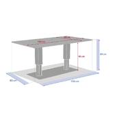 Rectangular lift-up garden table SALIMIA Clay / Linen 150 x 80 x 69 cm - Epoxy-coated aluminum Clay / Linen