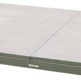 Extendable garden table PULPY Laurel green / Granite Grey 12 seats - Epoxy-treated aluminum, Ceramic-coated glass Laurel Green / Granite Grey
