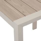 Garden table ÉVASION Wood effect linen / Clay 2 seats - Epoxy-treated aluminum, Wood-effect aluminum slats Wood Effect Linen / Clay