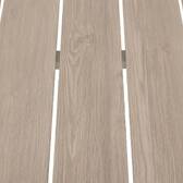 Garden table ÉVASION Wood effect linen / Clay 2 seats - Epoxy-treated aluminum, Wood-effect aluminum slats Wood Effect Linen / Clay