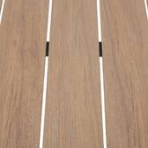 Garden table ÉVASION Wood effect Honey / Graphite 6 seats - Epoxy-treated aluminum, wood-effect aluminum slats Wood Effect Honey / Graphite
